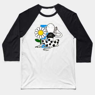 Animal looking at daisy Baseball T-Shirt